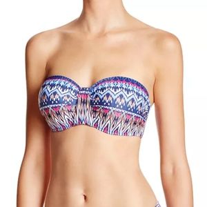 NWT Profile Blush by Gottex Saltwater Bandeau Colorful Bikini Top